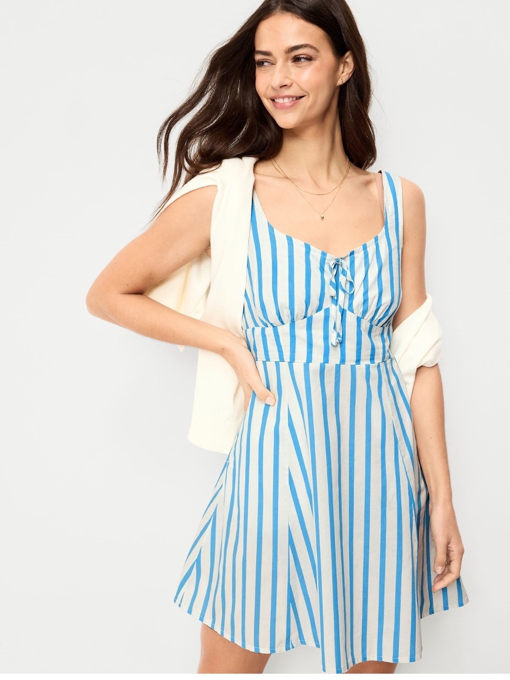 NWT Old Navy Fit & Flare Cami Mini Dress cotton striped